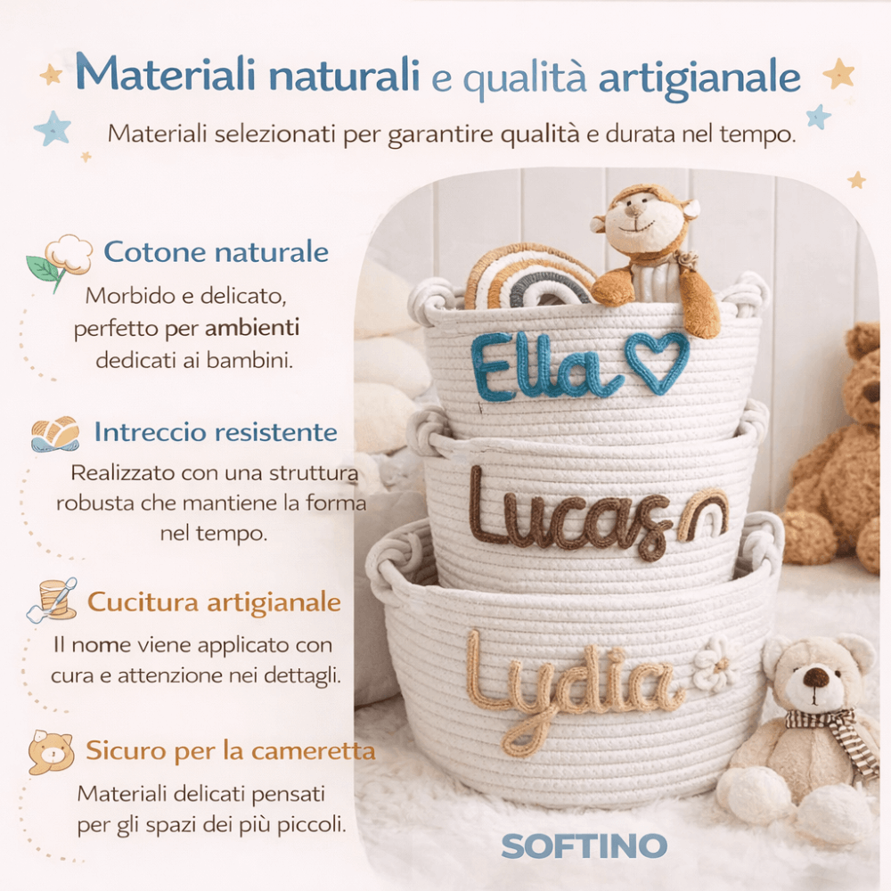 Softino® – Cestino Porta Giochi Personalizzato