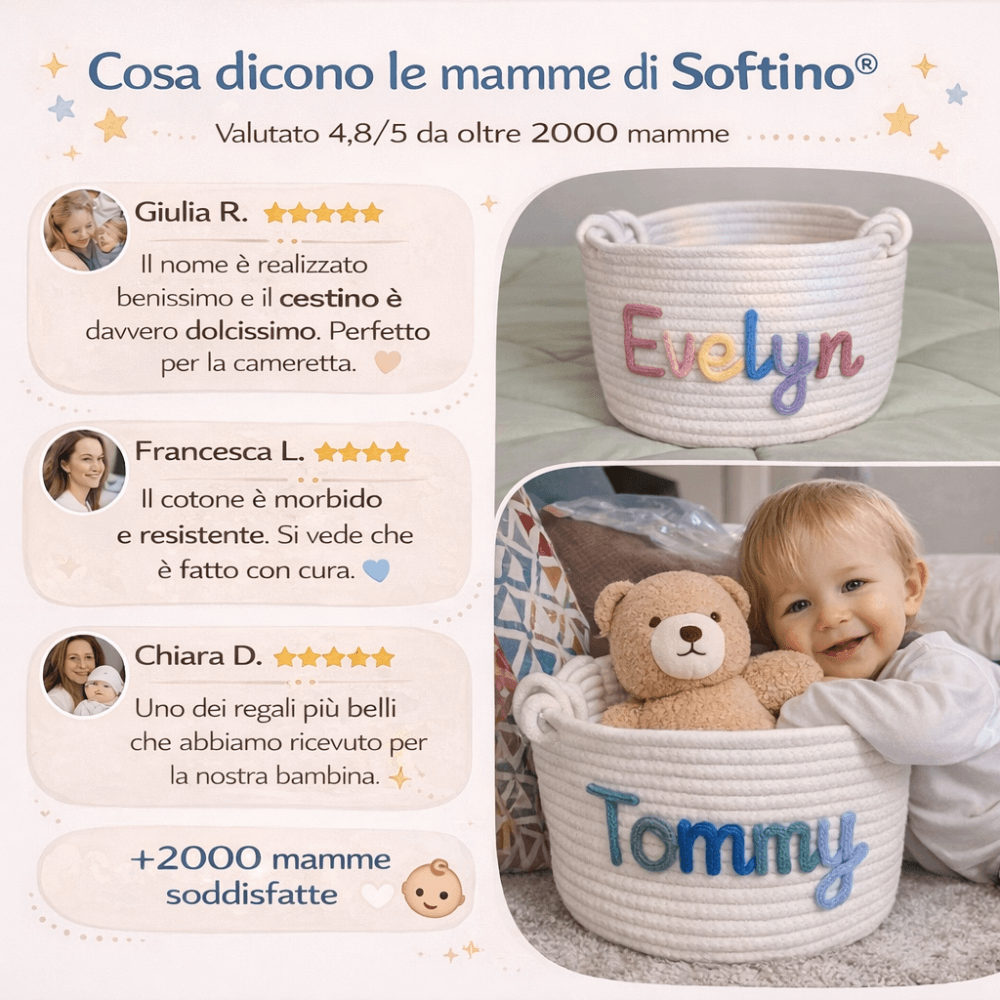 Softino® – Cestino Porta Giochi Personalizzato
