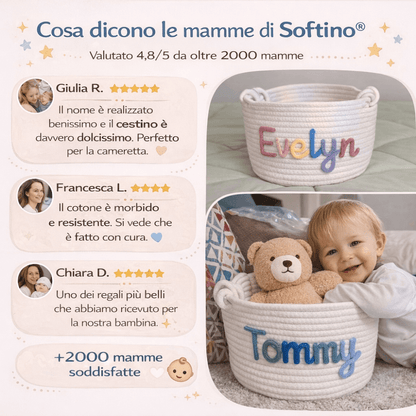 Softino® – Cestino Porta Giochi Personalizzato