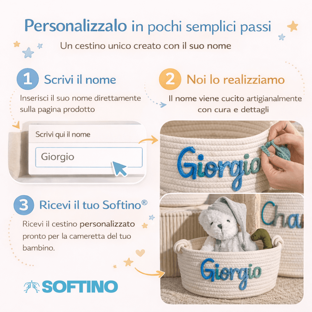 Softino® – Cestino Porta Giochi Personalizzato